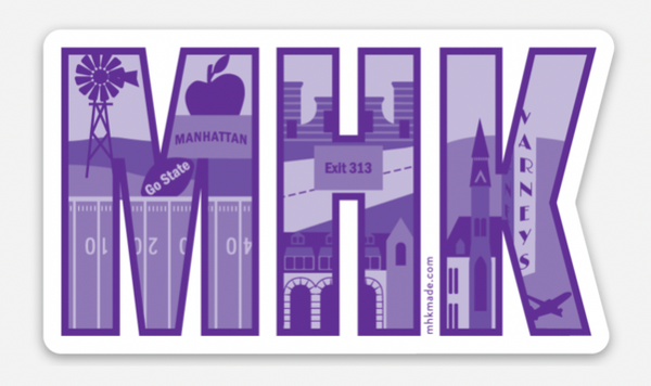 Manhattan Kansas (MHK) City Letters Sticker