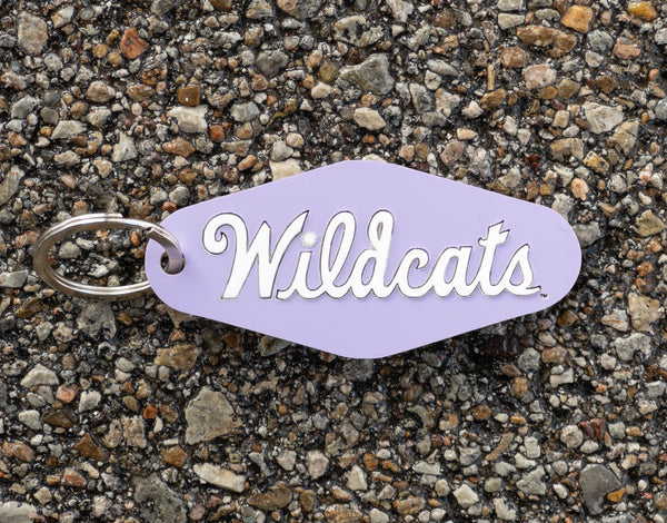Wildcats Keychain - White on Lavender