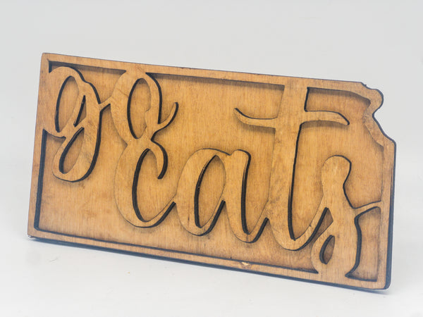 Go Cats Wooden Sign
