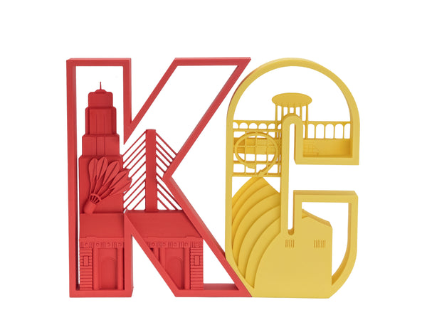 Kansas City - City Letters - Red and Yellow