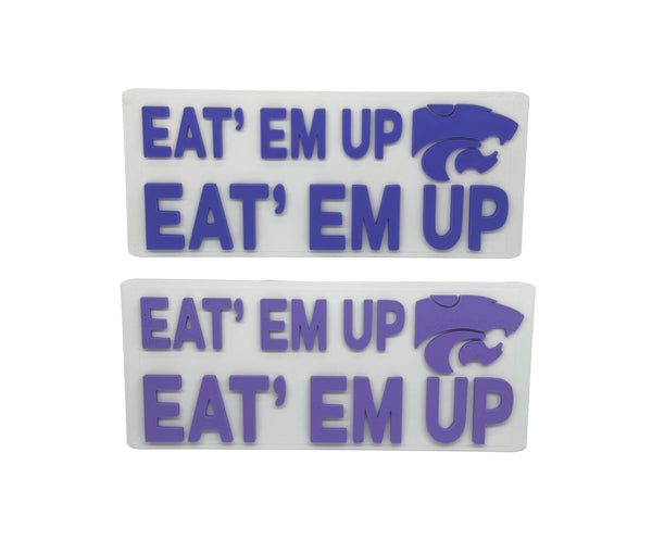 Kansas State University Eat' Em Up Eat' Em Up Block Sign