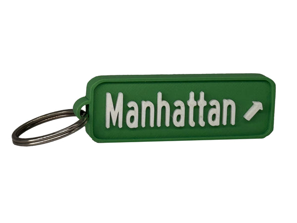 Manhattan Kansas Highway Sign Keychain