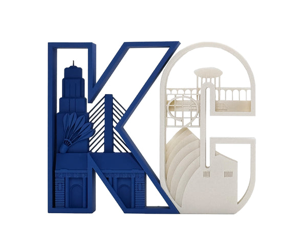 Kansas City - City Letters - Blue and White