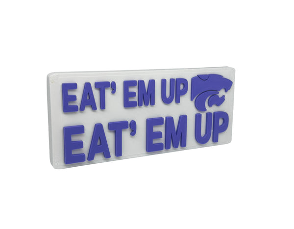 Kansas State University Eat' Em Up Eat' Em Up Block Sign