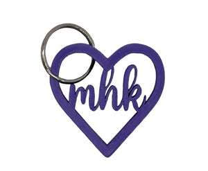 Heart with MHK Key Chain