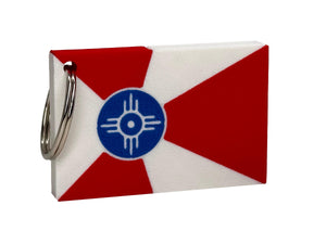 Wichita Kansas Flag Keychain | Wichita Kansas | 3d Printed | Wichita Kansas Pride | Minimalist Design