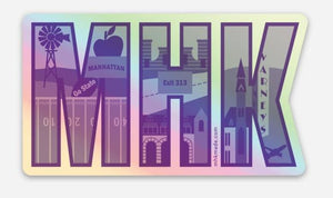 Manhattan Kansas (MHK) City Letters Holographic Sticker