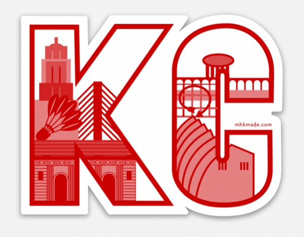 Kansas City - City Letters Sticker (Red)