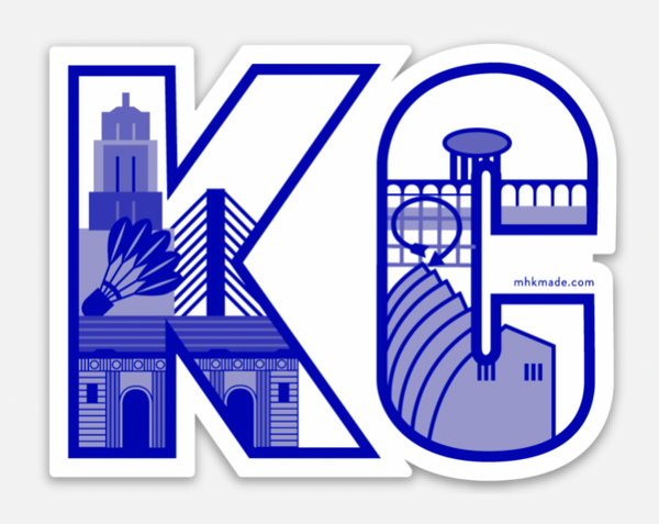 Kansas City - City Letters Sticker (Blue)