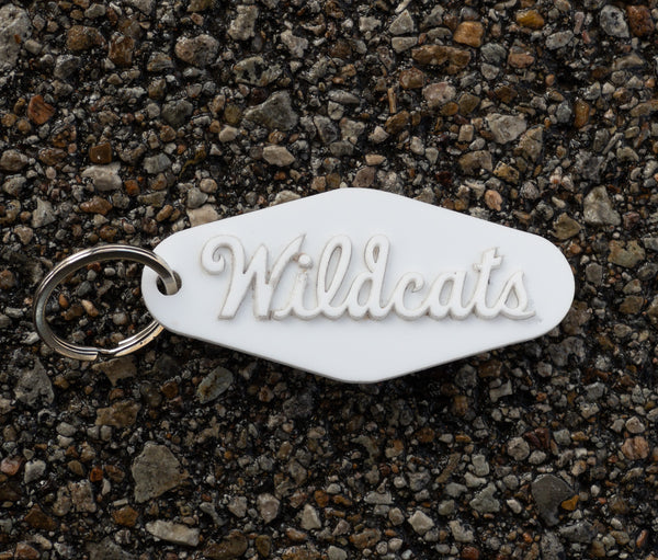 Wildcats Keychain - White on White