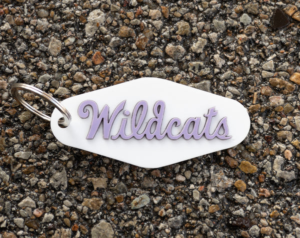 Wildcats Keychain - Lavender on White