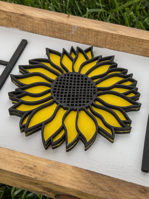 Home Sign with Sunflower